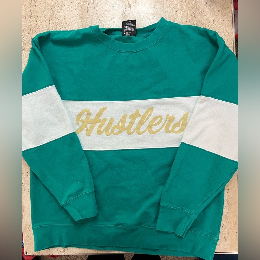 Vintage 80’s-90’s Rare Lexington Hustlers Teal and White Sweatshirt Size XL